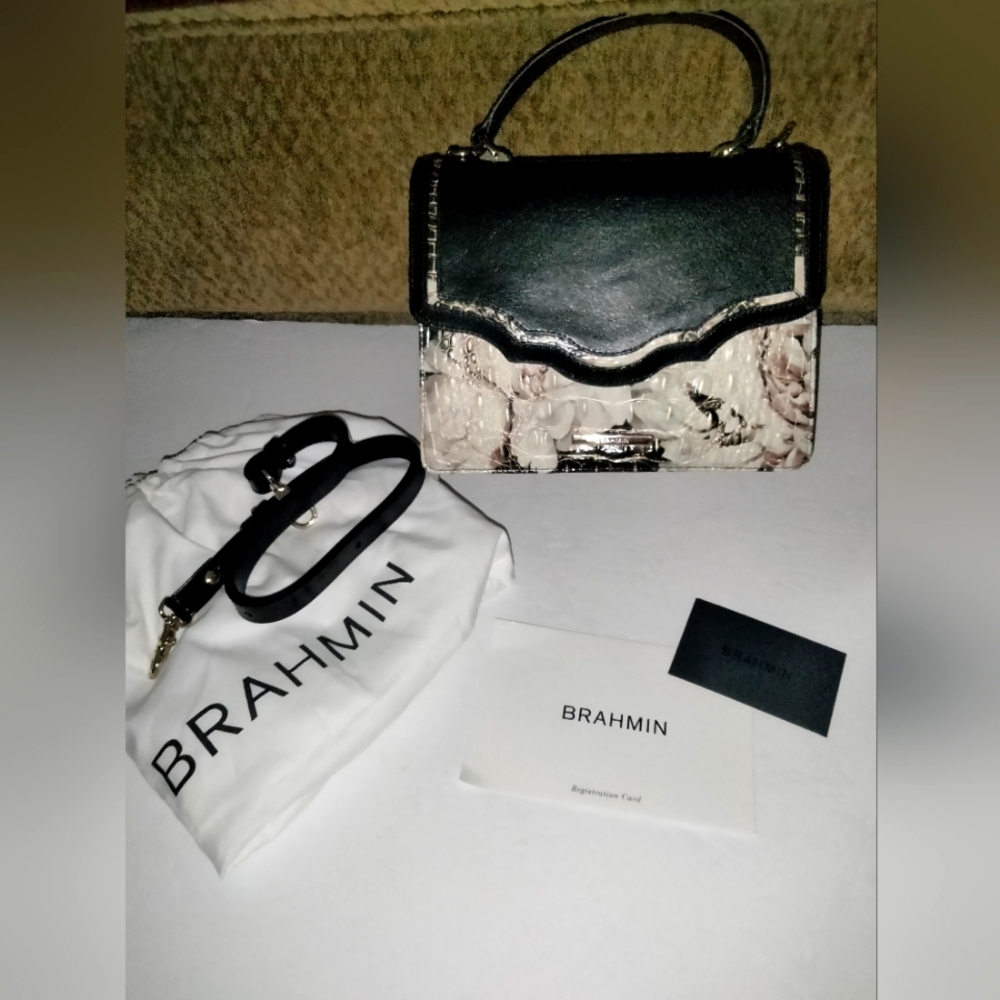 Brahmin Multicolor Croc & Floral Mini Francine Handle & Crossbody Convert Bag